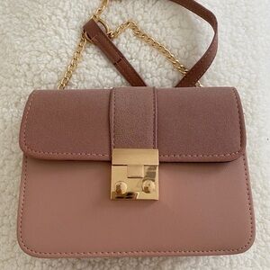 Women's Crossbody Bag in Dusty Rose with Gold Hardware